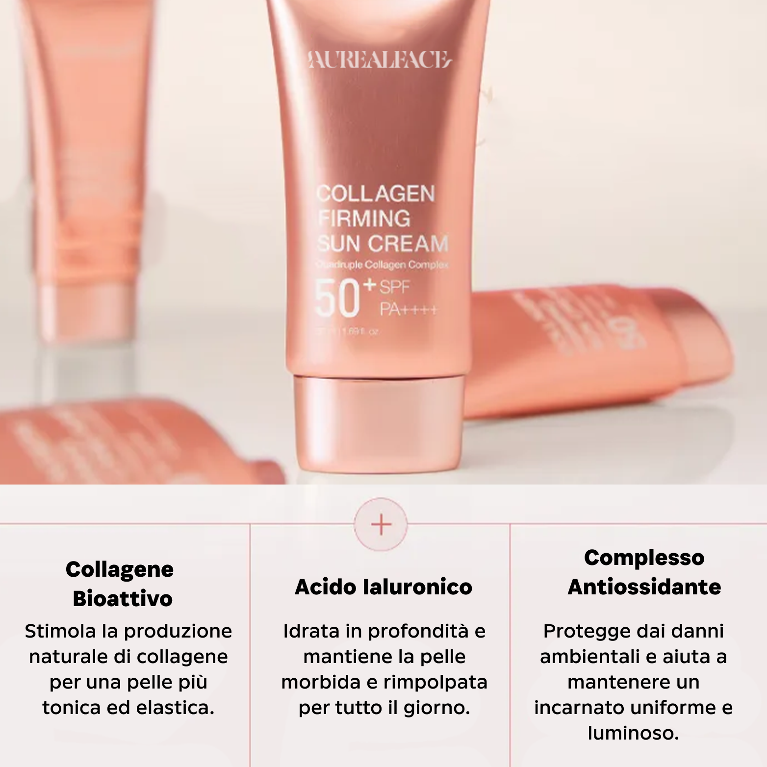 Crema solare al collagene